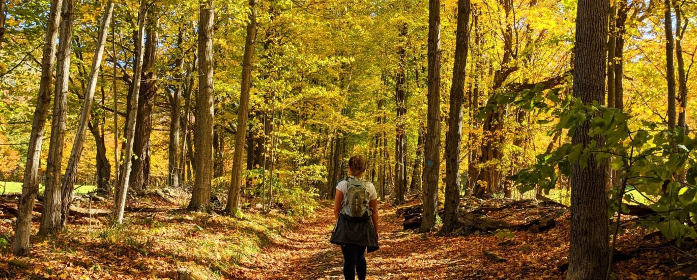 Woman Hiking in Fall Autunm
